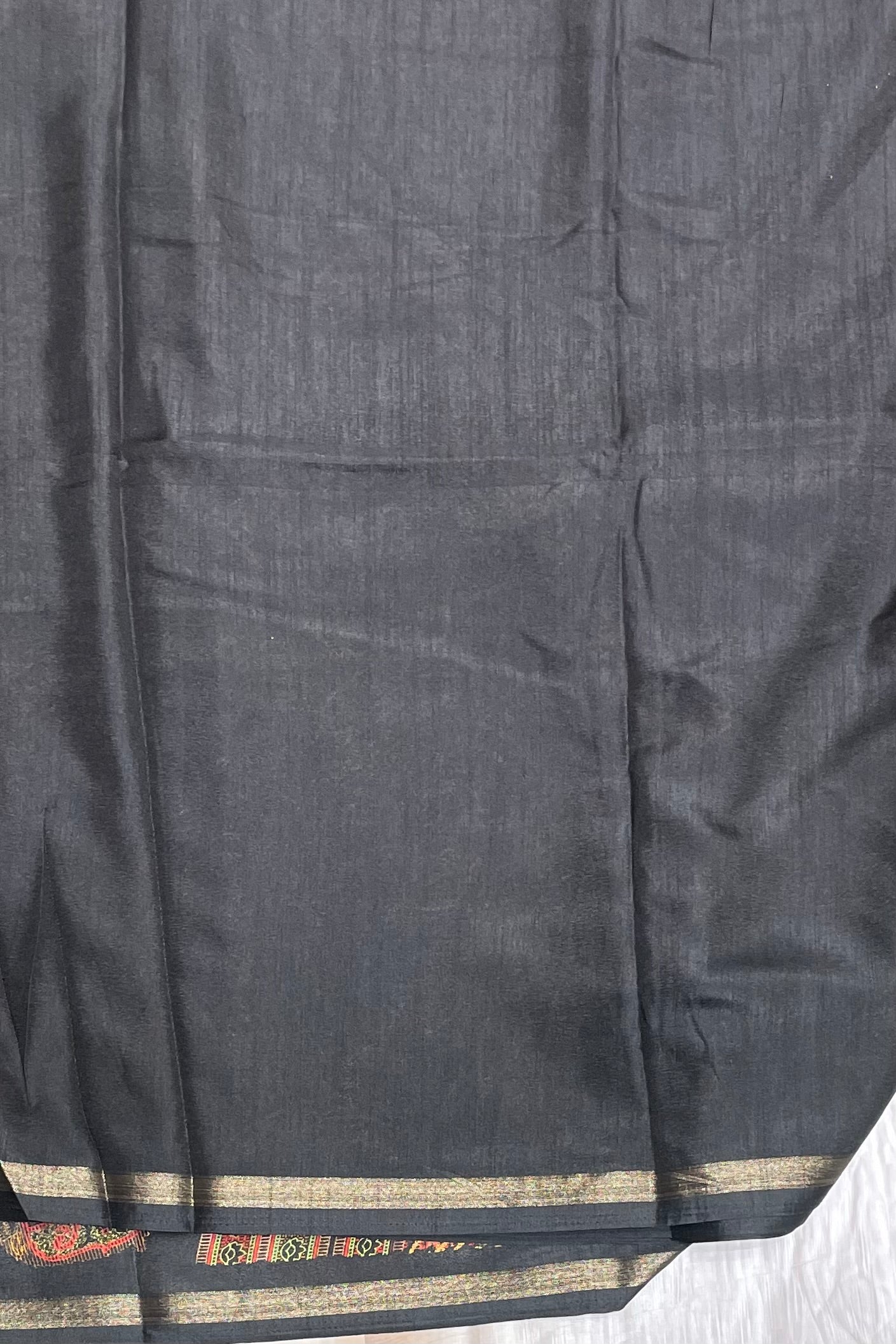 Kalamkari Printed Silk |Black | PPS02