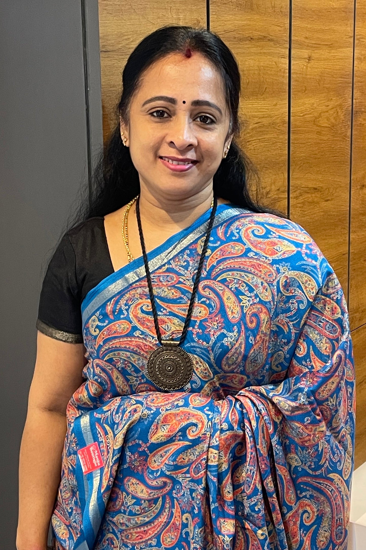 Kalamkari Printed Silk |Anandha Blue | PPS06