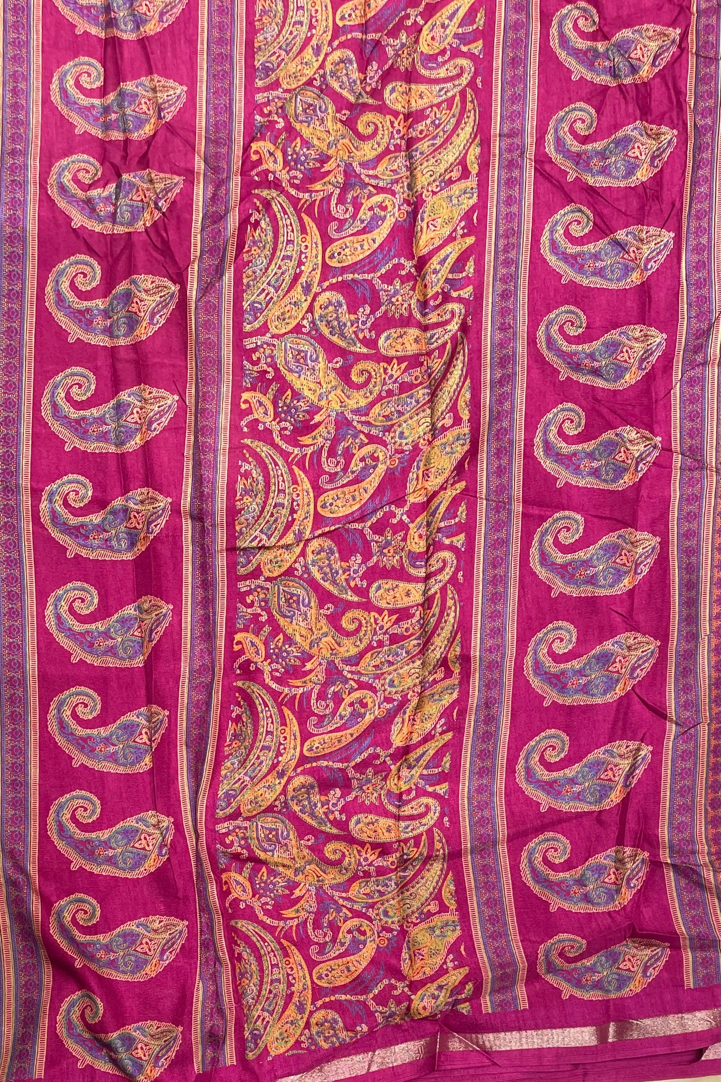 Kalamkari Printed Silk |Purple | PPS03