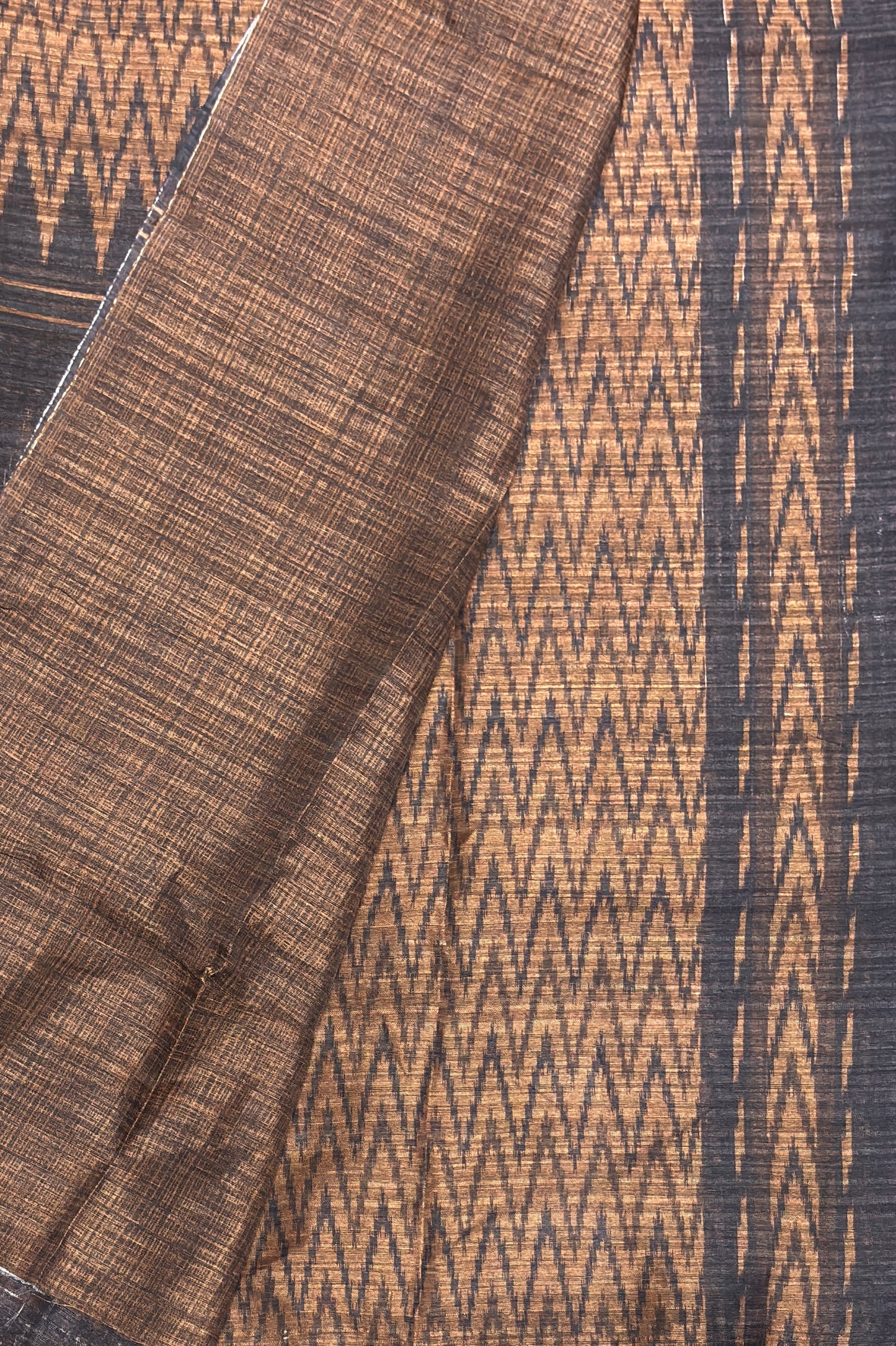 Jute Linen Saree | Choclate | MBJL02
