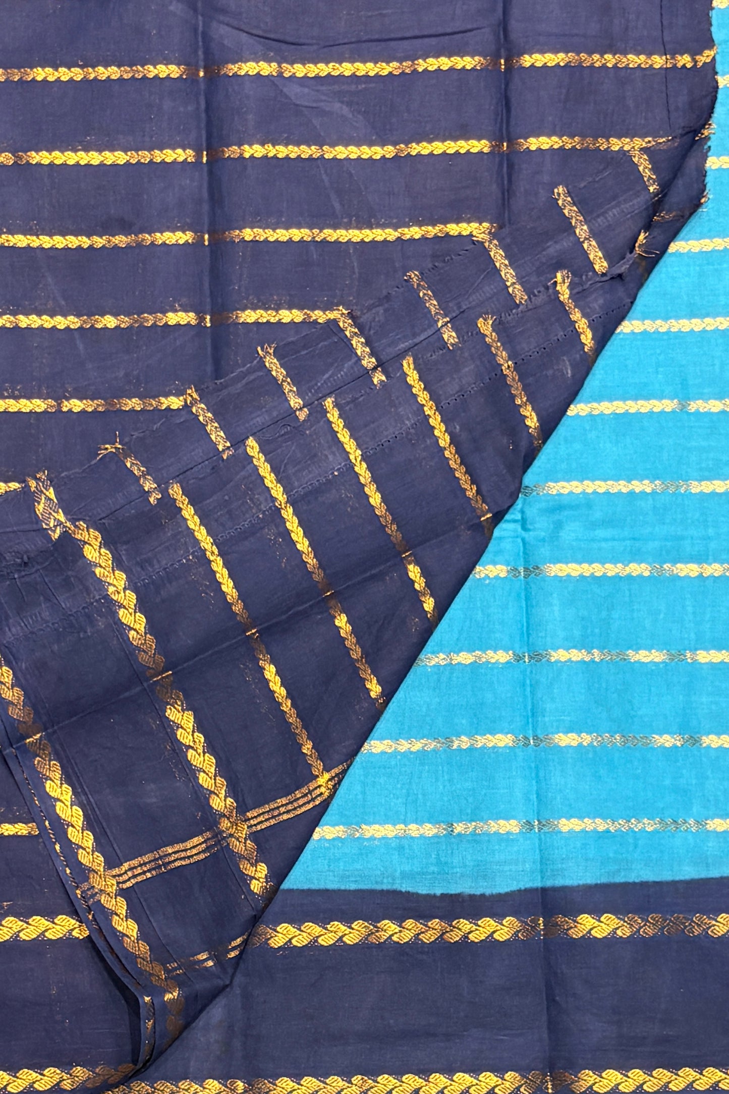 Premium Velthari Sungudi Cotton Saree | Anandha Blue with Navy Blue| SC25