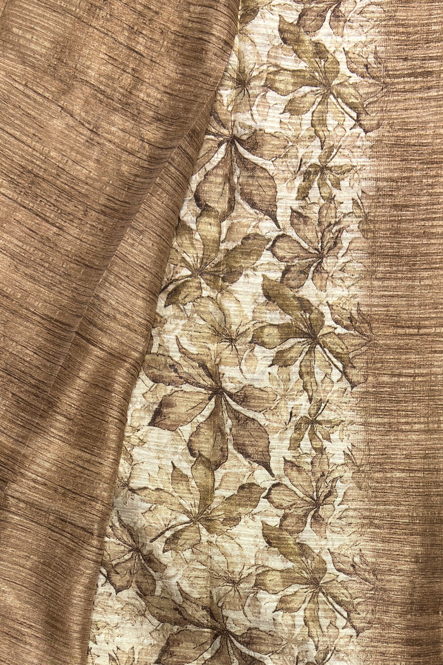 Jute Linen Saree | Gold with Cream | MBJL08