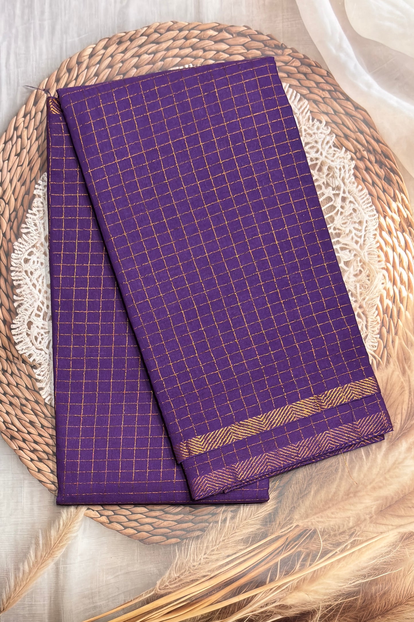 Sungudi Cotton Zari Checks | Borderless Collection | SC33