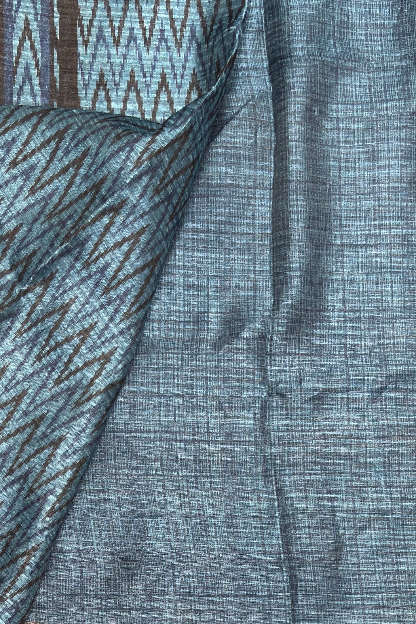 Jute Linen Saree | Blue| MBJL04