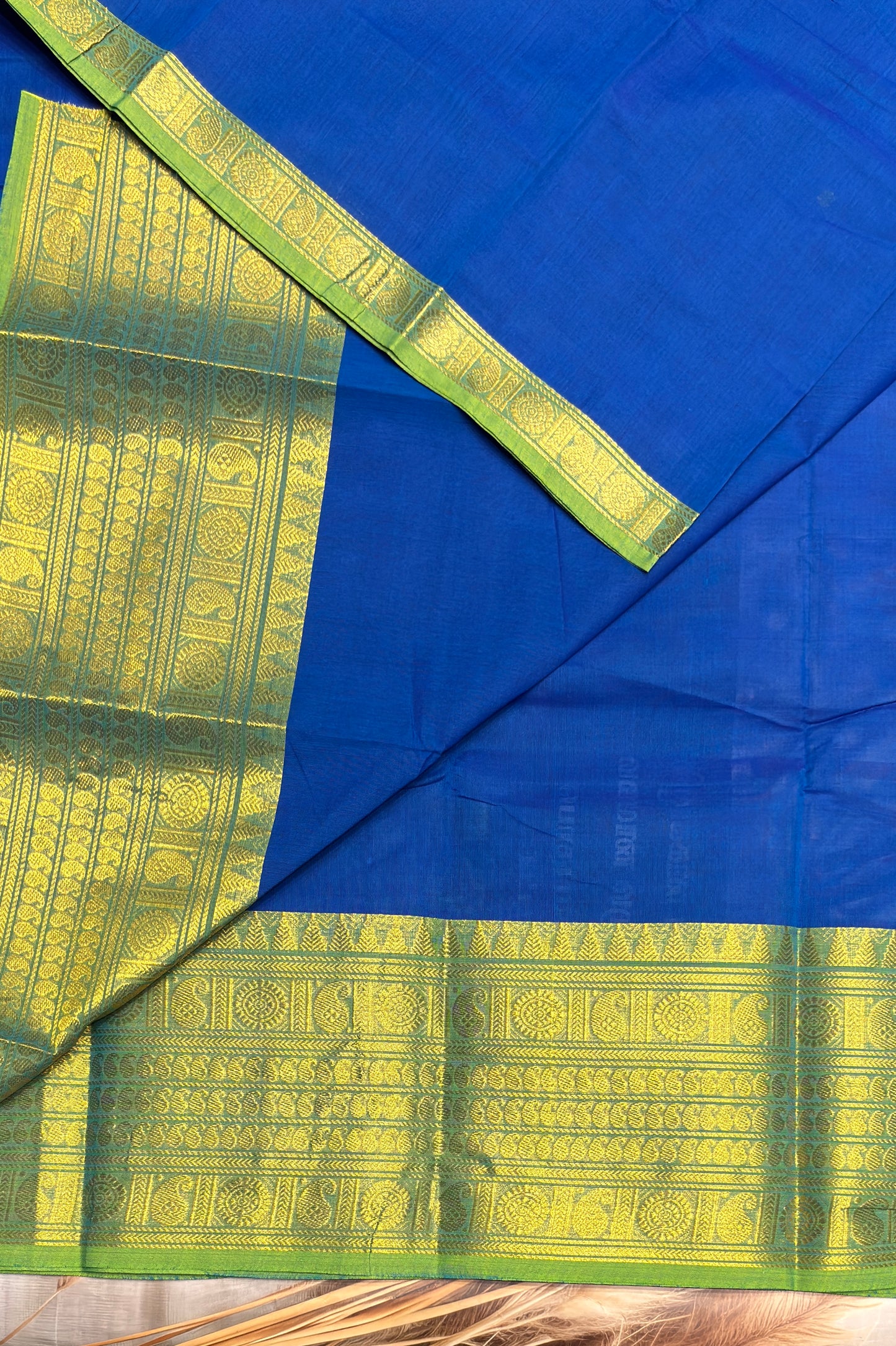 Meenakshi -Premium Kanchi Cotton Saree–Ananda Blue|MCK91