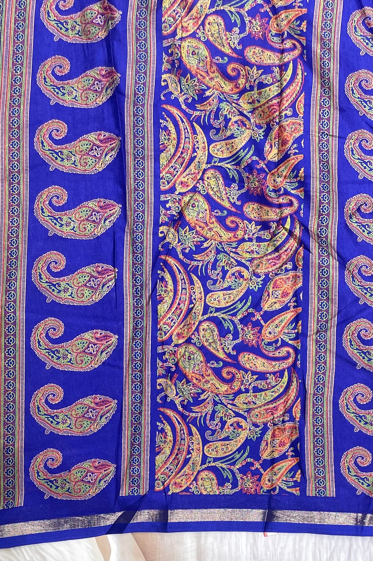 Kalamkari Printed Silk |Pepsi Blue| PPS08
