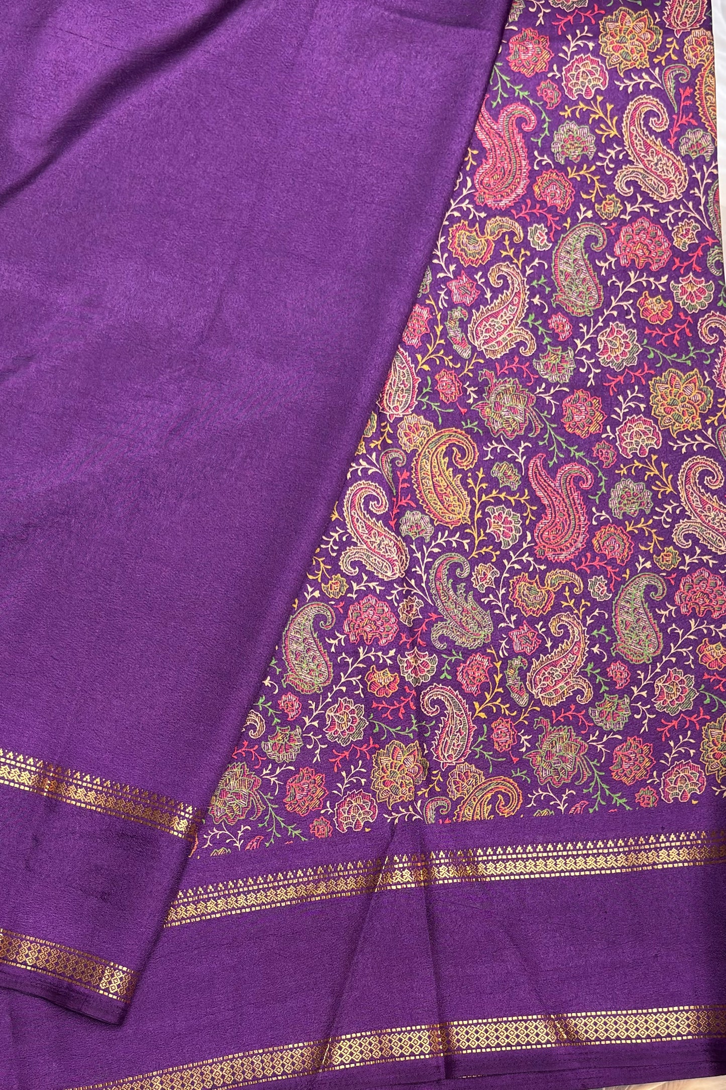 Retta Pet Printed Silk | Brinjal Violet | RPS05