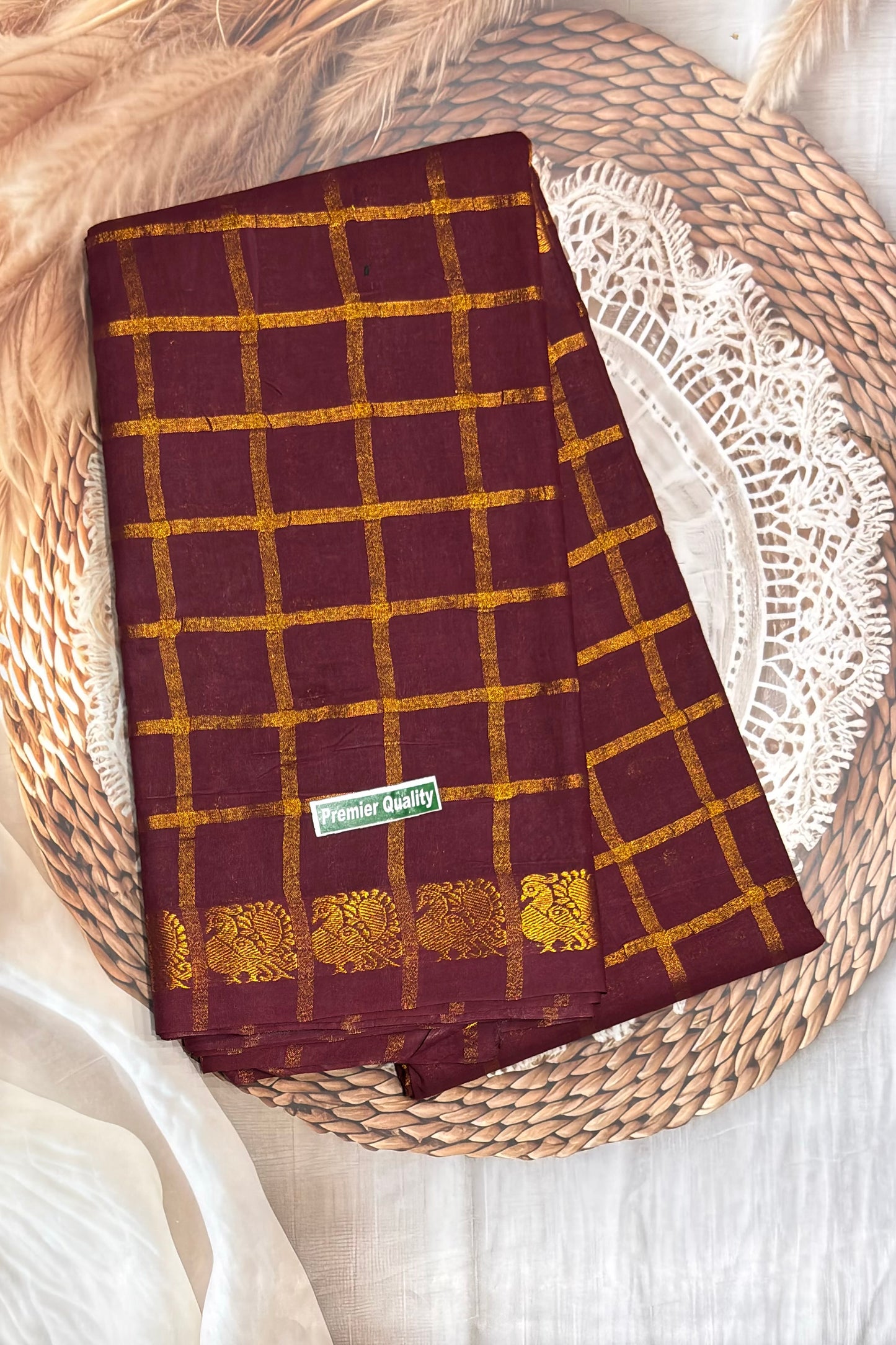 Madurai Sungudi Cotton Sarees | Maroon | SC03