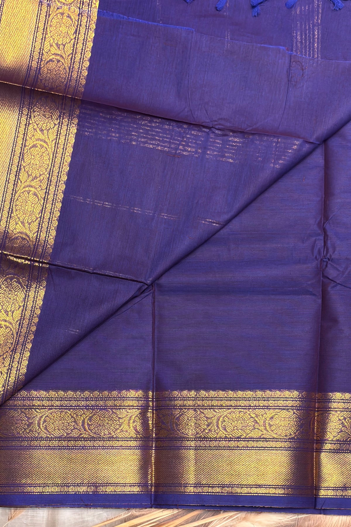 Kanchi Cotton Plain Saree | Violet | MBLE26