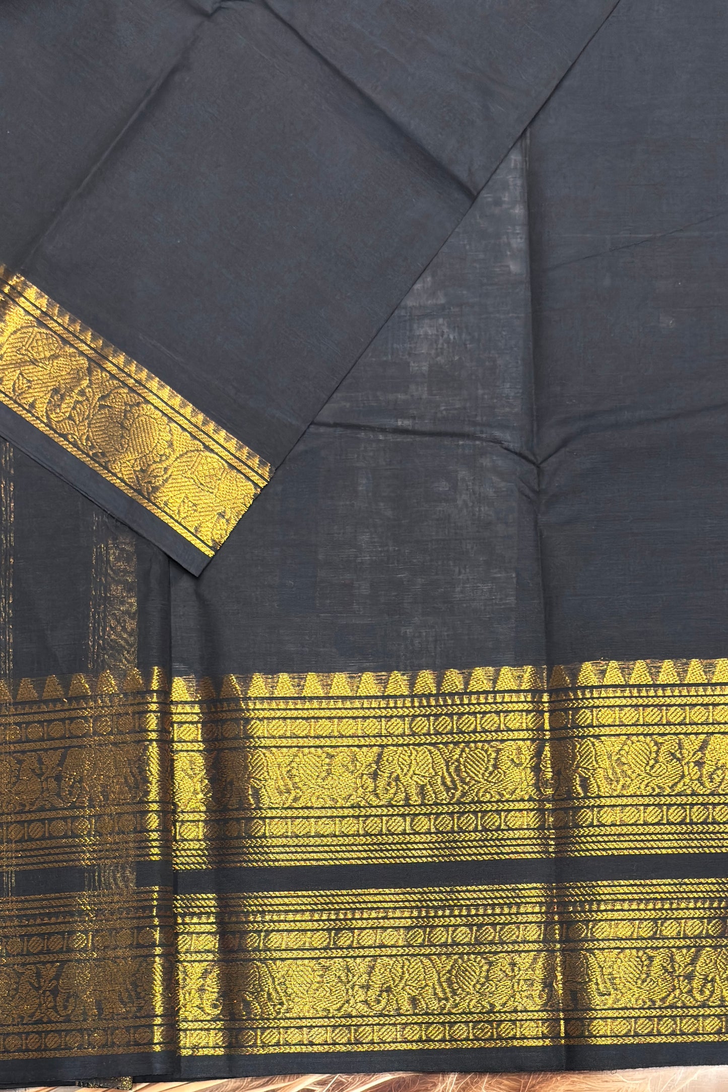 Meenakshi -Kanchi Cotton | Black| MCK38
