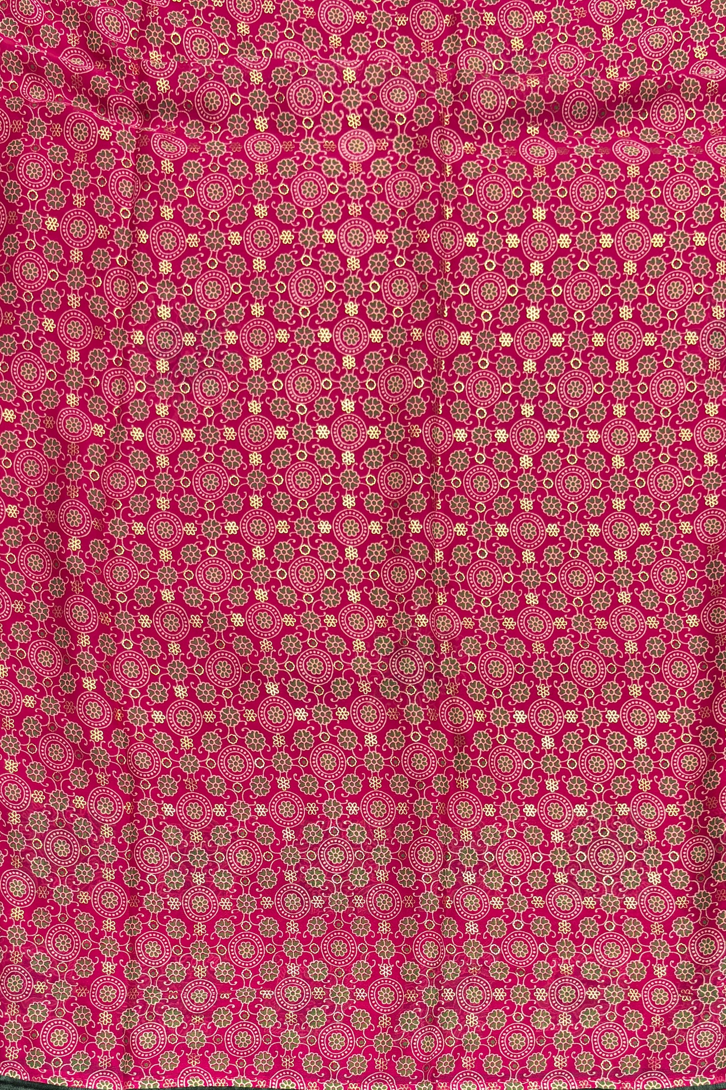 Premium Georgette Saree | Ajrak Foil | Rose | MBPG14