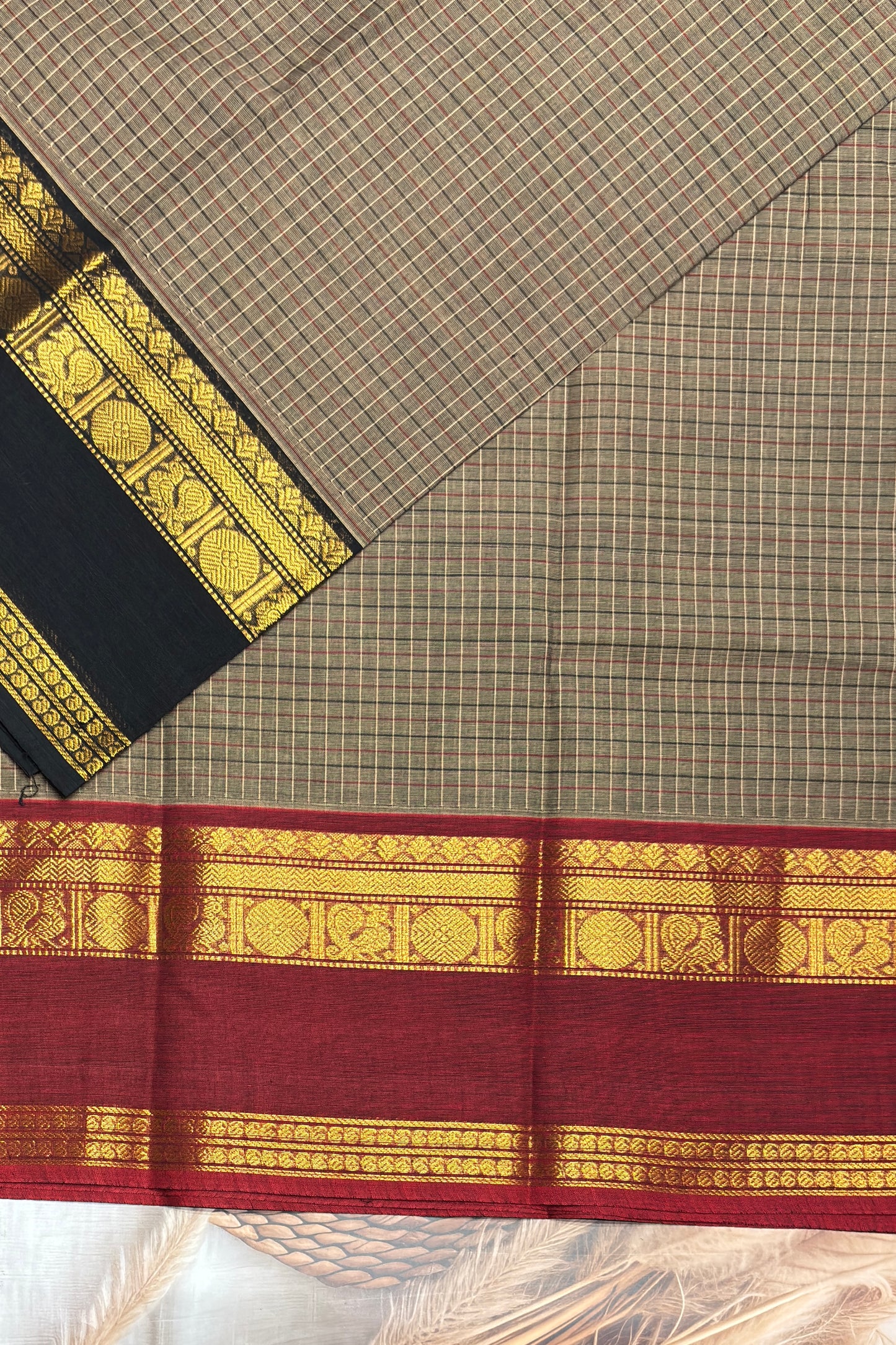 Meenakshi -Kanchi Cotton | Korvai Checks GJ | MCK60