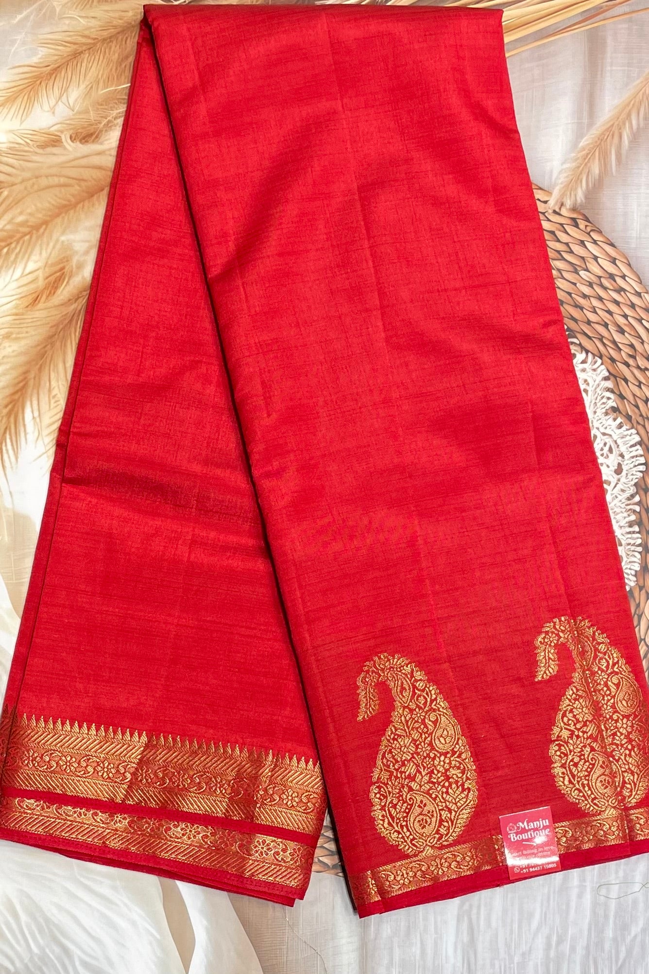 Raw Silk |Red | MBRS03
