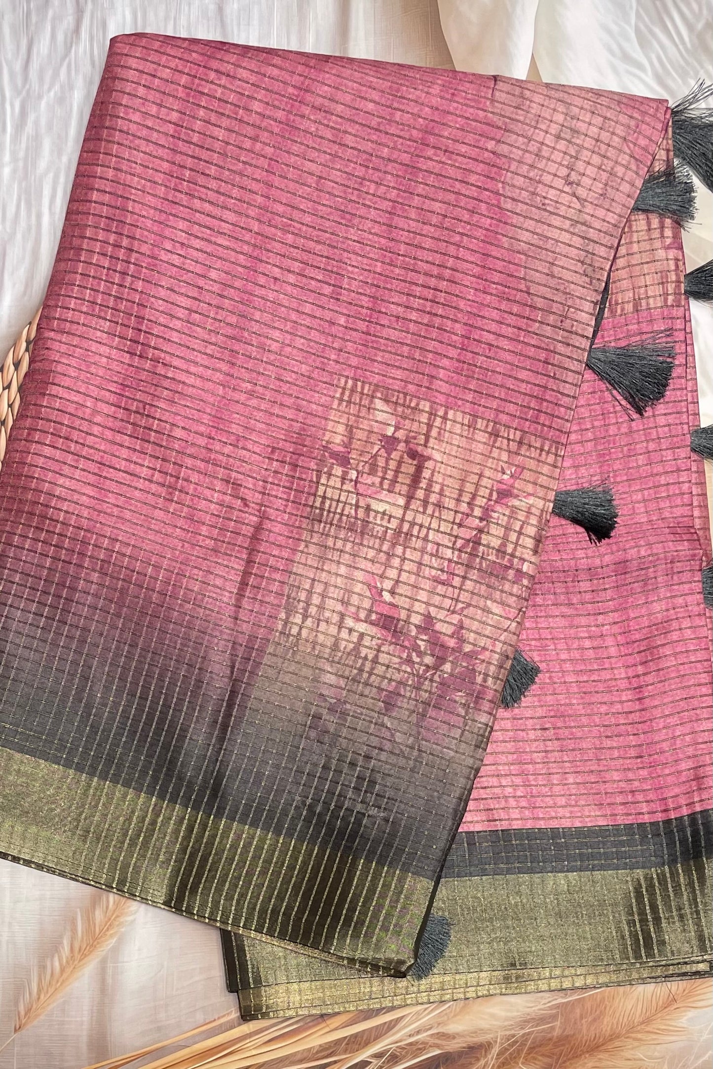 Kota Tussar Silk |Lotus Pink |MBKT01