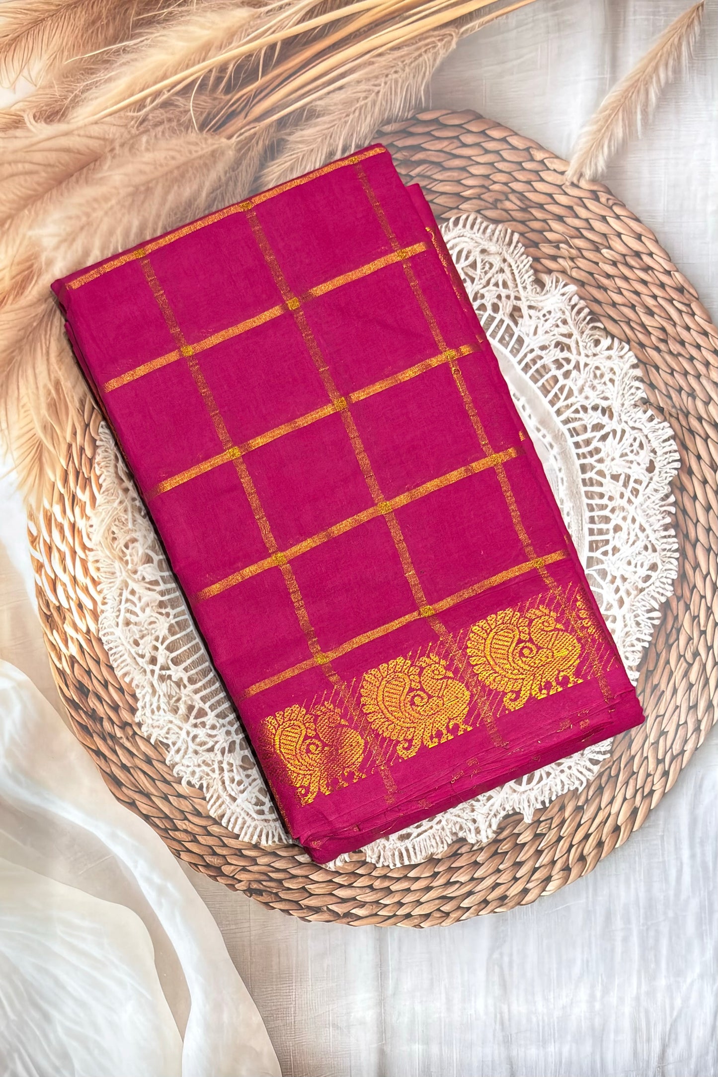 Madurai Sungudi Cotton Sarees | Rose| SC05