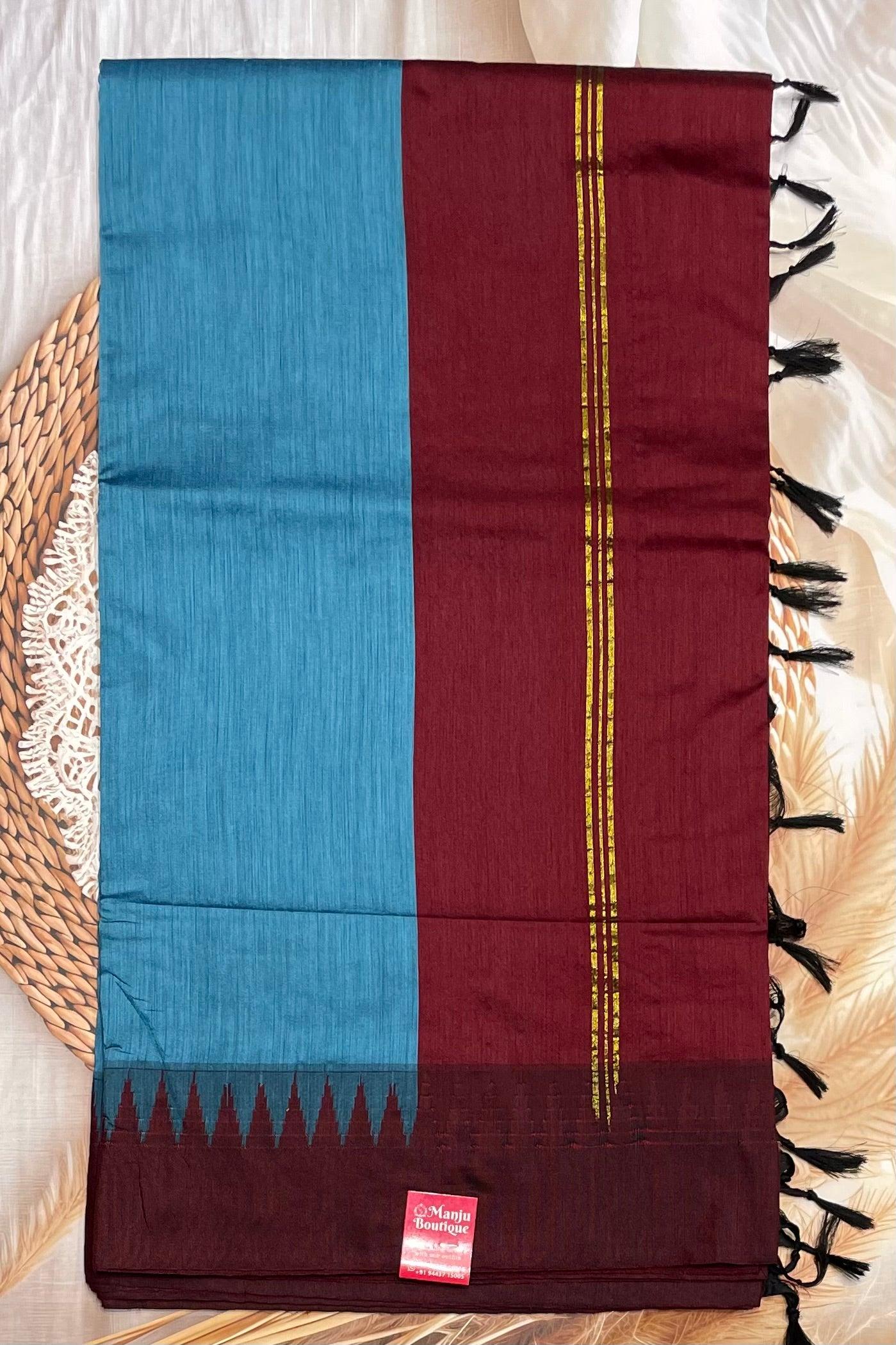 New Gen Kalyani Cotton Tower Border| KCSM05 - Manju Boutique