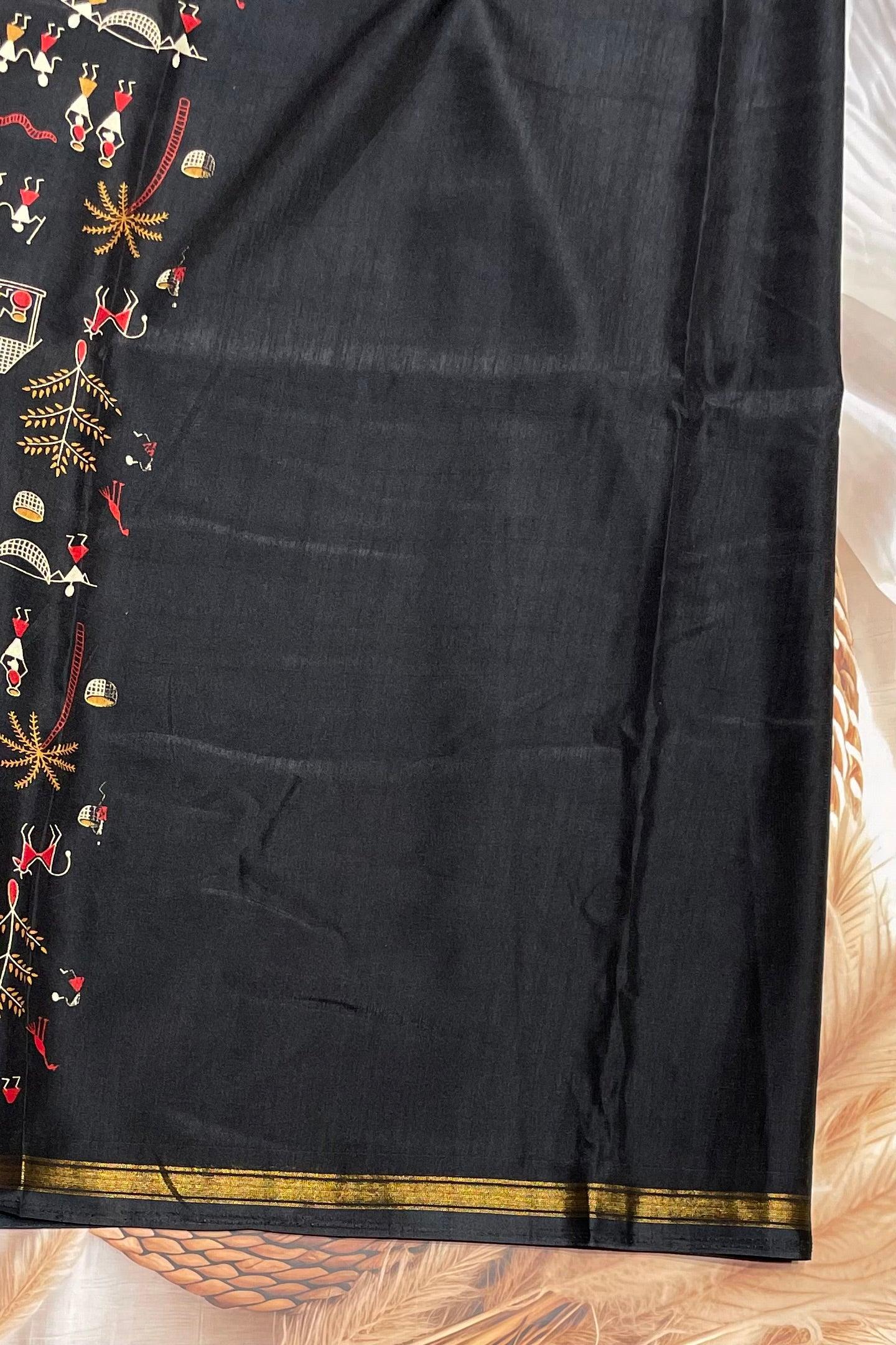 Warli Printed Silk | PPS07 - Manju Boutique