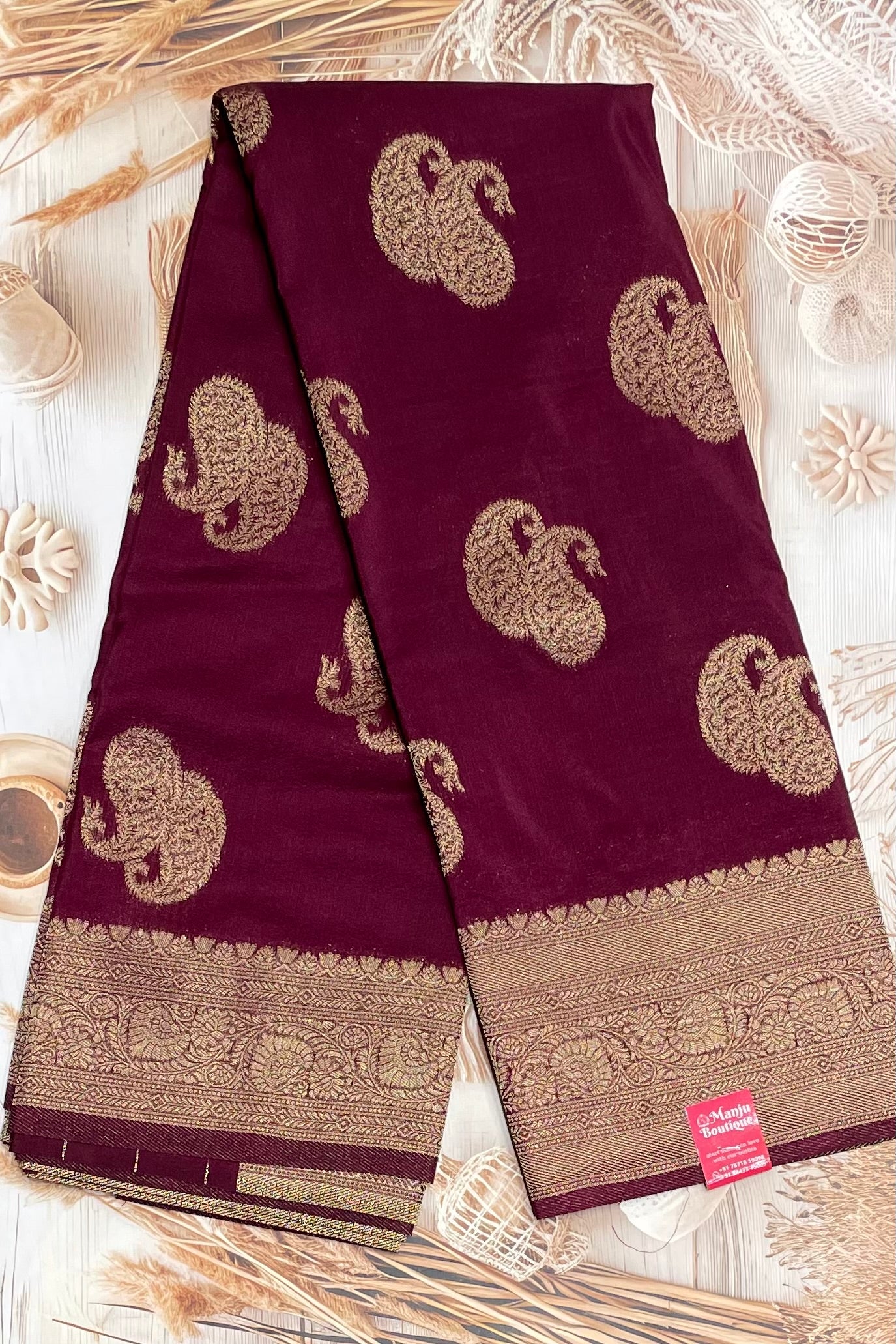 Bridal Soft Silk Saree| MBFC05 |Wine