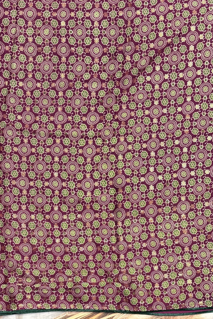 Premium Georgette Saree | Ajrak Foil | Wine | MBPG15