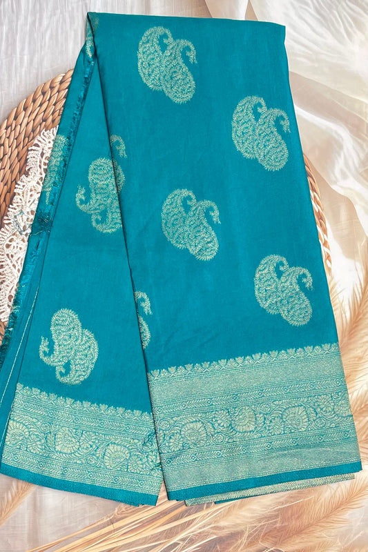 Bridal Soft Silk Saree| MBFC03 | Sapphire Blue