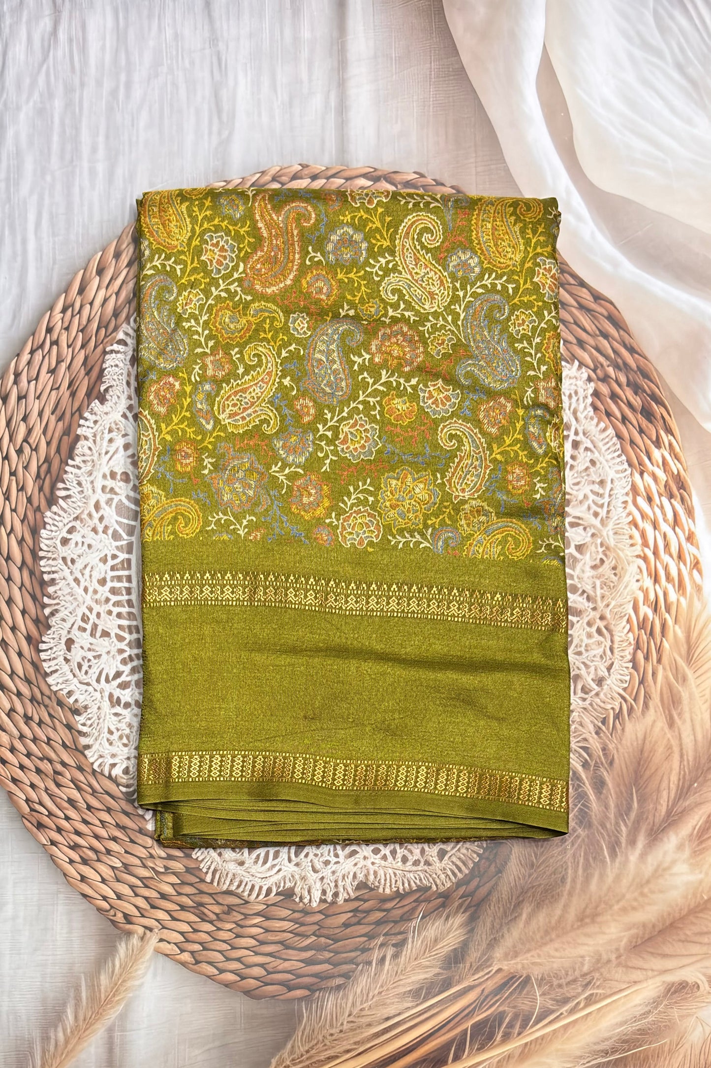 Retta Pet Printed Silk | Light Green | RPS02