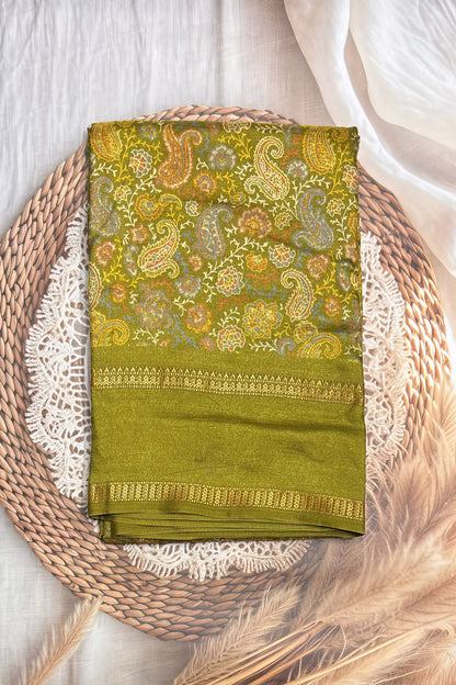 Retta Pet Printed Silk | Light Green | RPS02