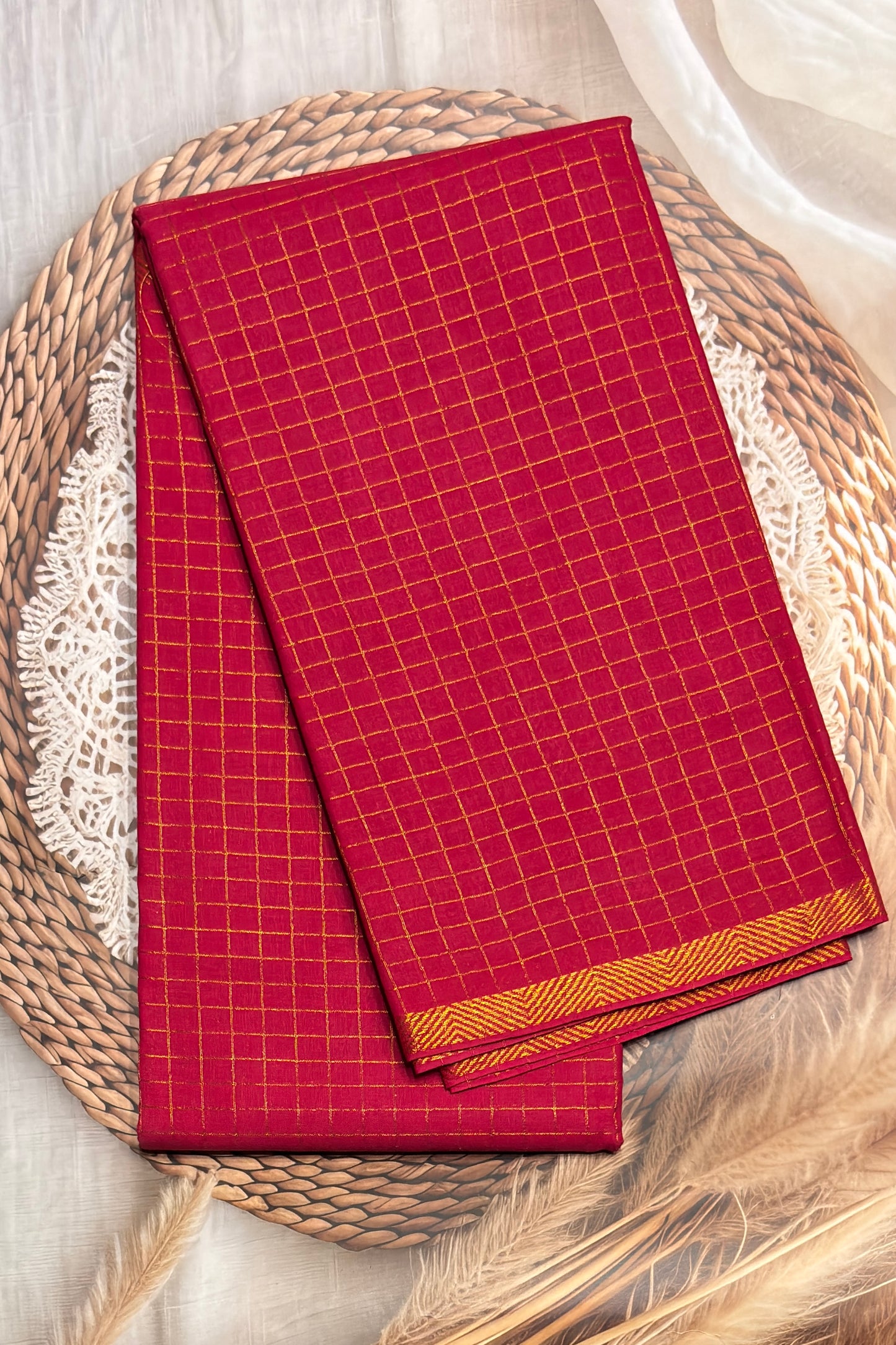 Sungudi Cotton Zari Checks | Borderless Collection | SC33