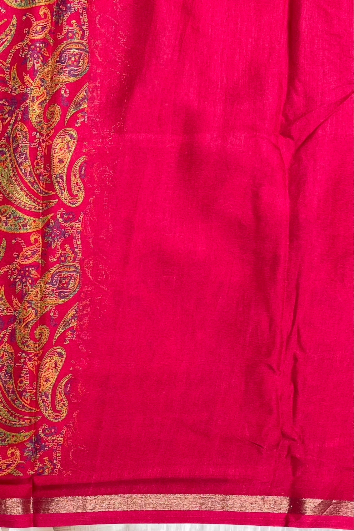 Kalamkari Printed Silk |Rose | PPS01