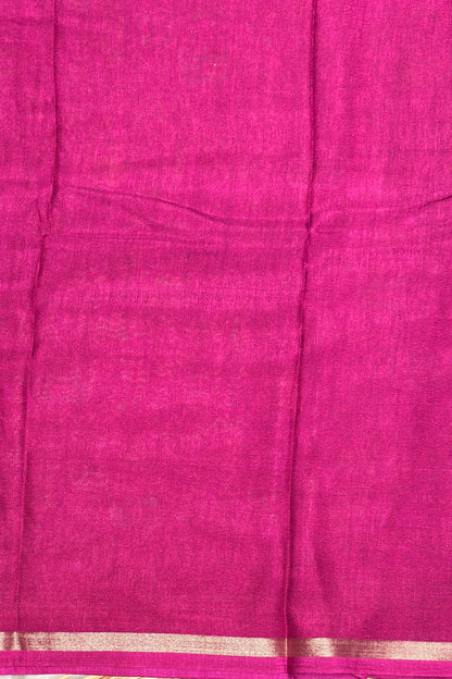 Madhubani Printed Silk | Purple (Majenta Pink) | PPS16