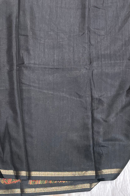 Kalamkari Printed Silk |Black | PPS02