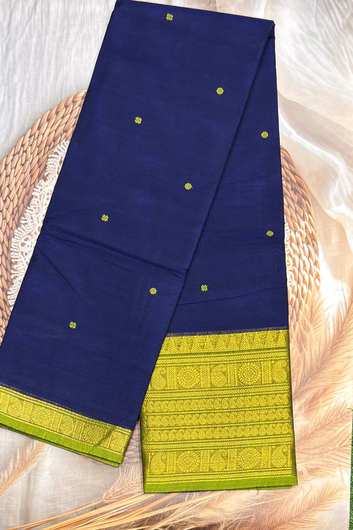 Meenakshi -Premium Kanchi Cotton Saree–Royal Blue|MCK92