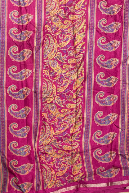 Kalamkari Printed Silk |Purple | PPS03