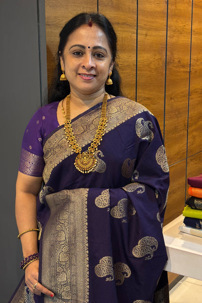 Bridal Soft Silk Saree| MBFC01 | Violet