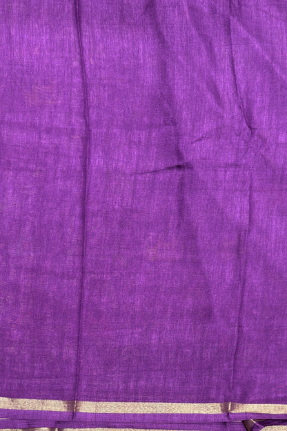 Madhubani Printed Silk | Brinjal Violet |PPS19