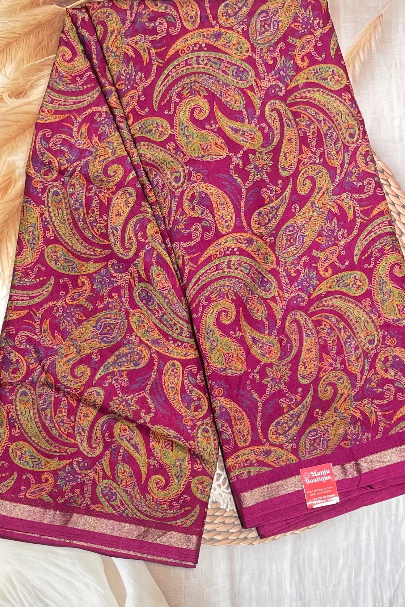 Kalamkari Printed Silk |Purple | PPS03