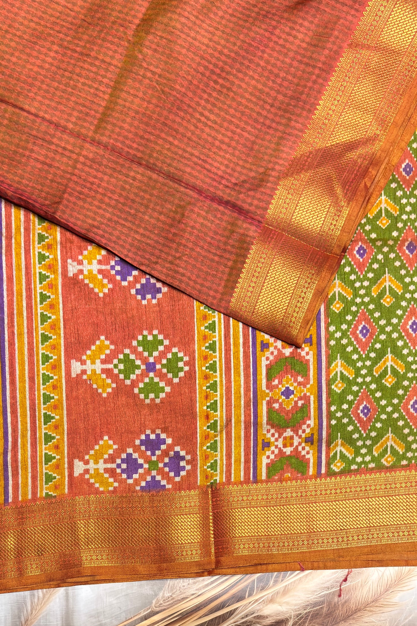 Semi Patola SIlk | Mehendi Green | MSP10