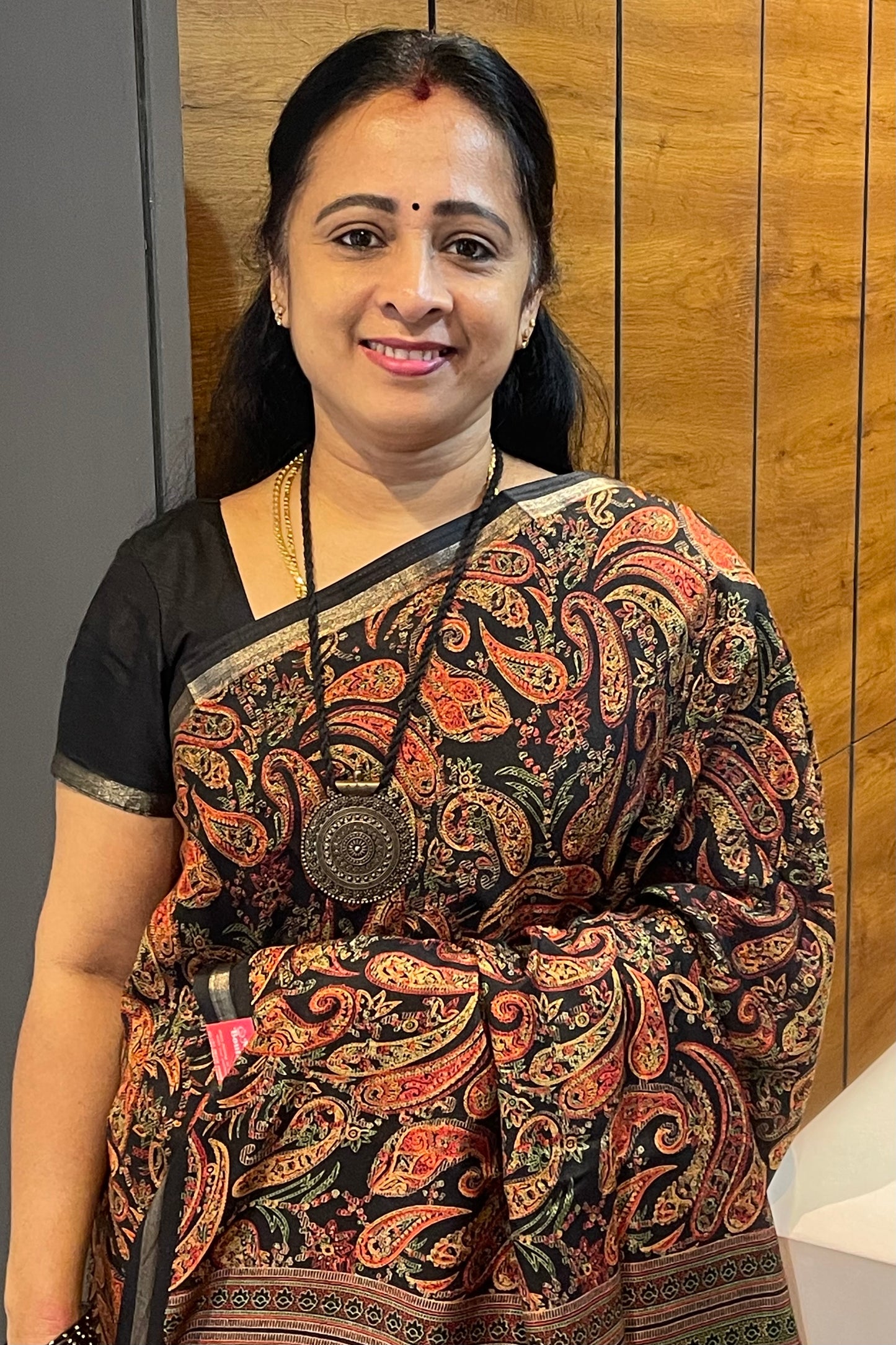 Kalamkari Printed Silk |Black | PPS02
