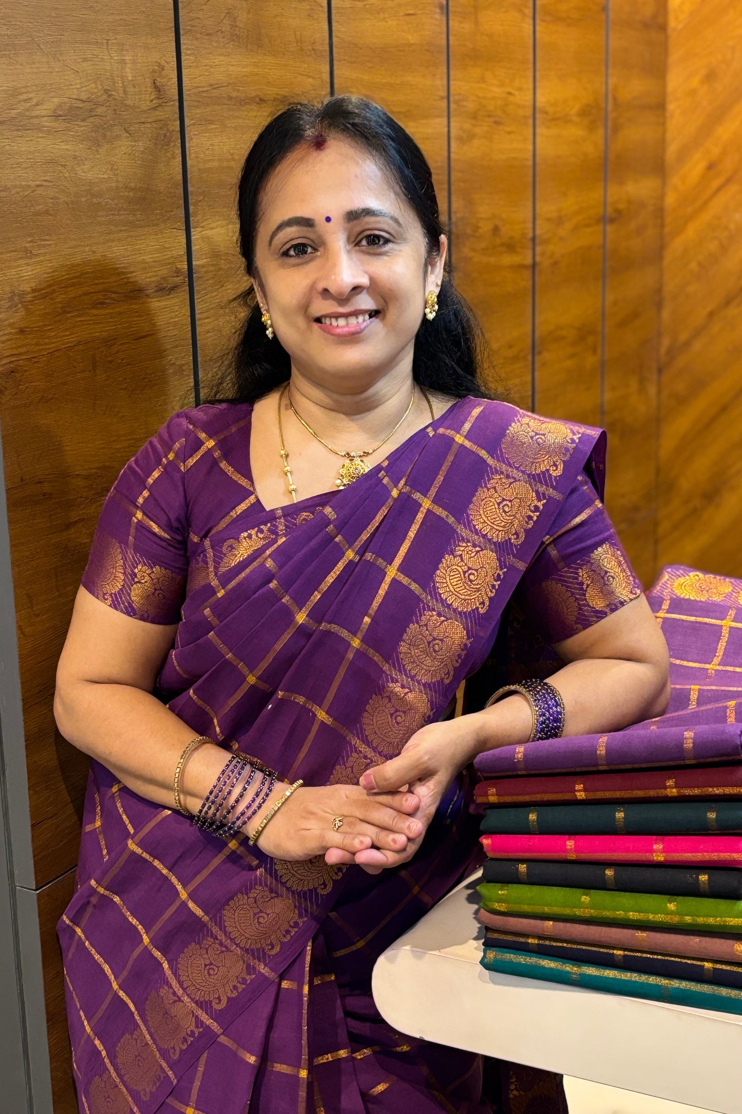 Madurai  Sungudi Cotton Sarees |Violet | SC02