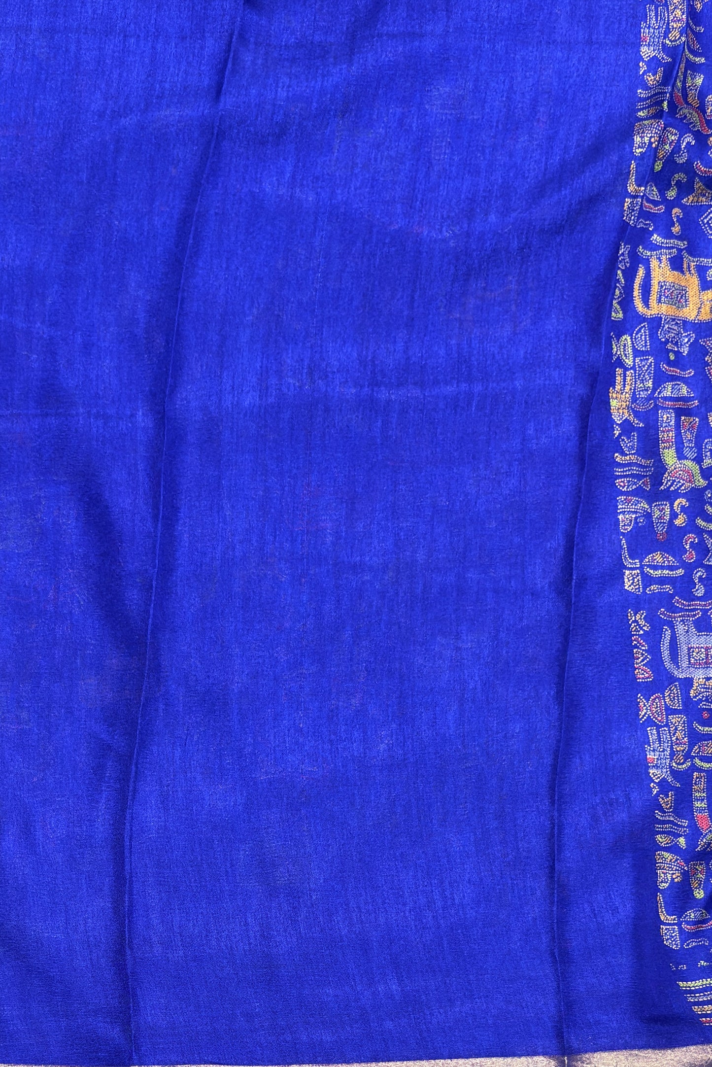 Madhubani Printed Silk | Pepsi Blue |PPS17