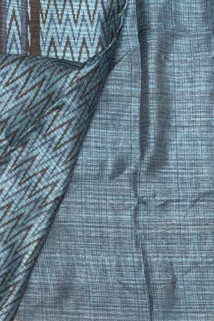 Jute Linen Saree | Blue| MBJL04