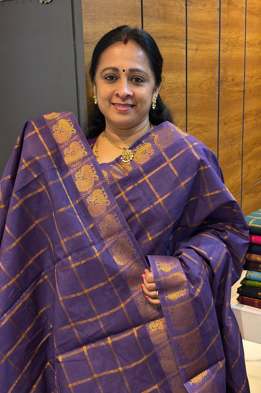 Madurai  Sungudi Cotton Sarees |Lavender | SC12