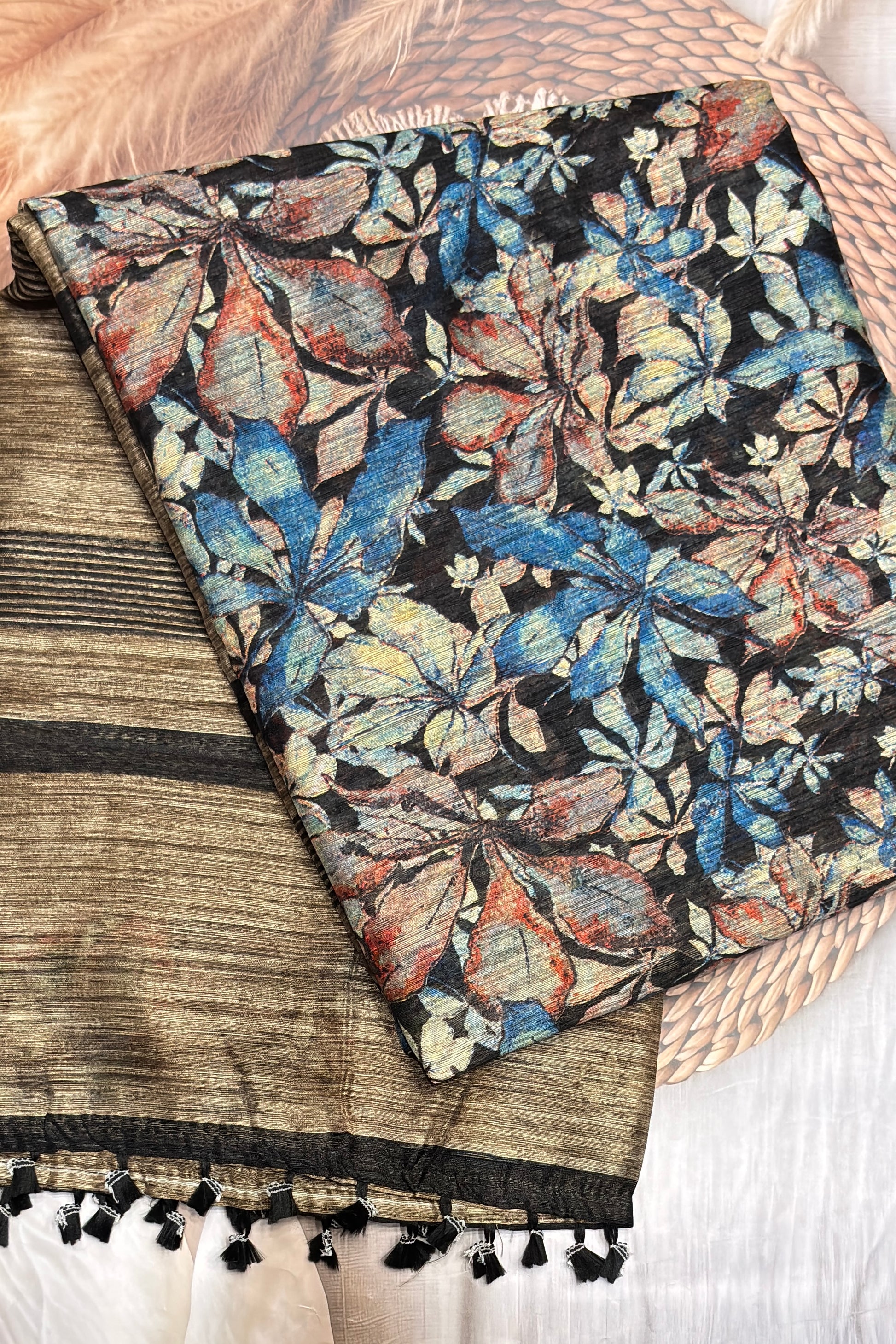 Jute Linen Saree - Model