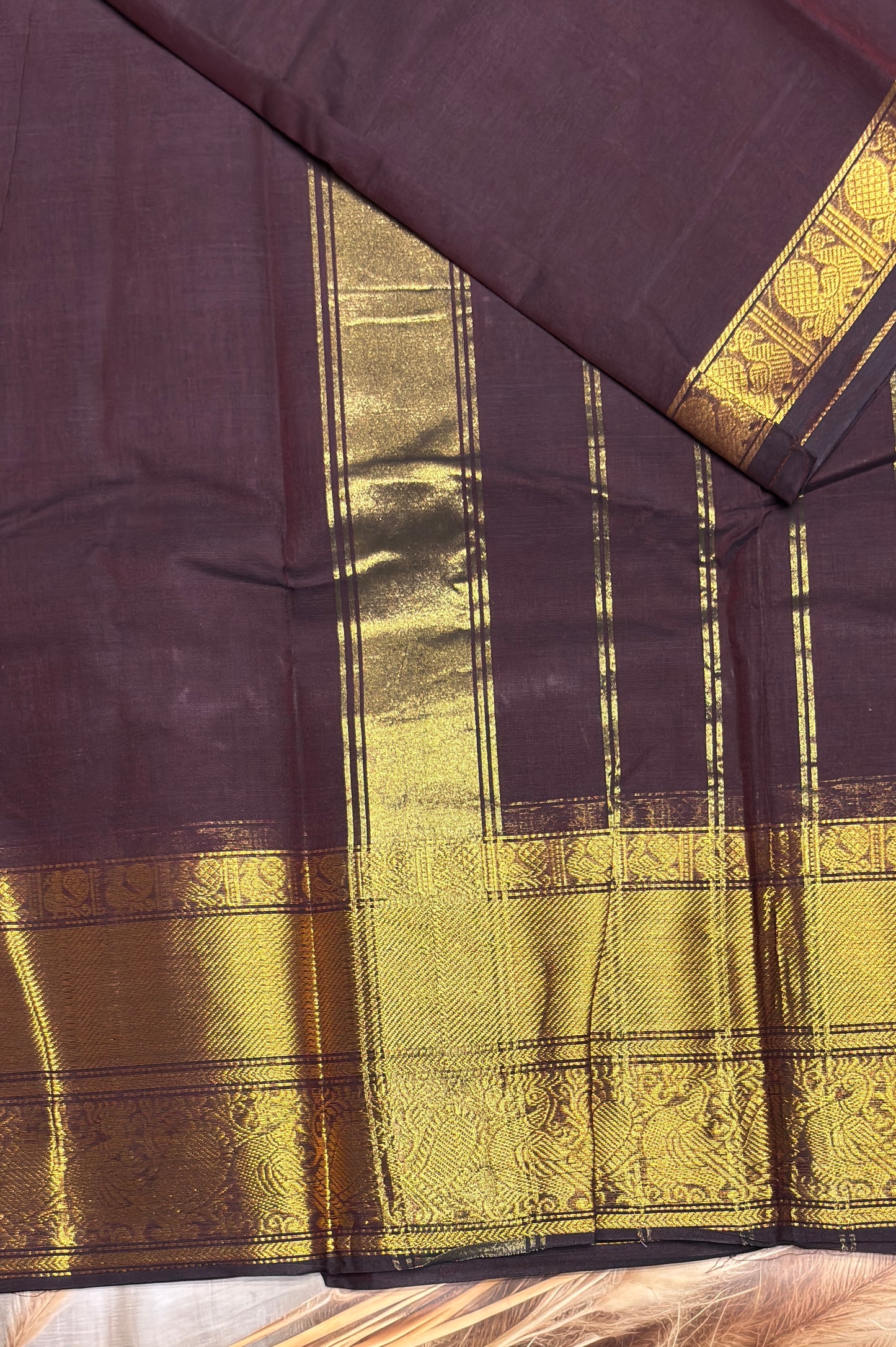 Meenakshi -Premium Kanchi Cotton Saree– Coffee | MCK80