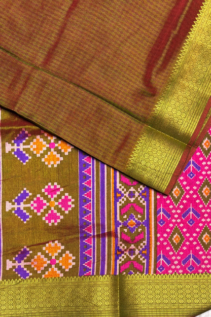 Semi Patola SIlk | Rose | MSP09