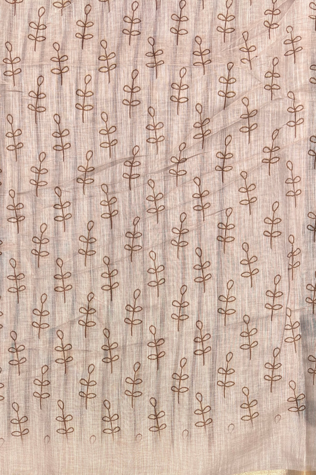 Premium Linen Cotton Saree - Open View