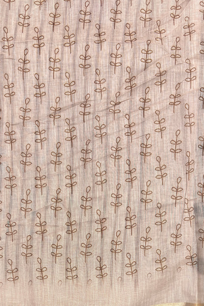 Premium Linen Cotton Saree - Open View