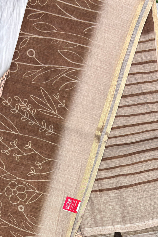 Premium Linen Cotton Saree - Model