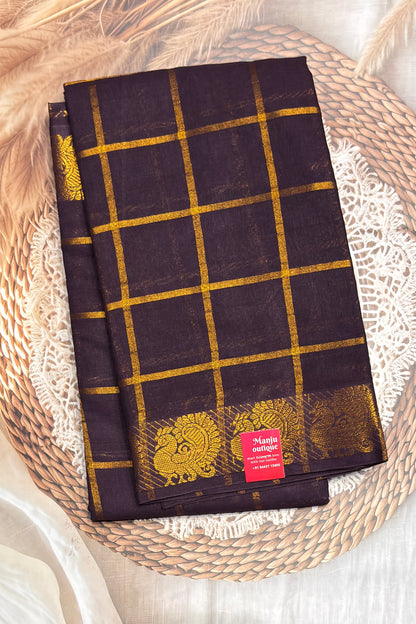 Madurai  Sungudi Cotton Sarees |Coffee Dual Shade | SC11