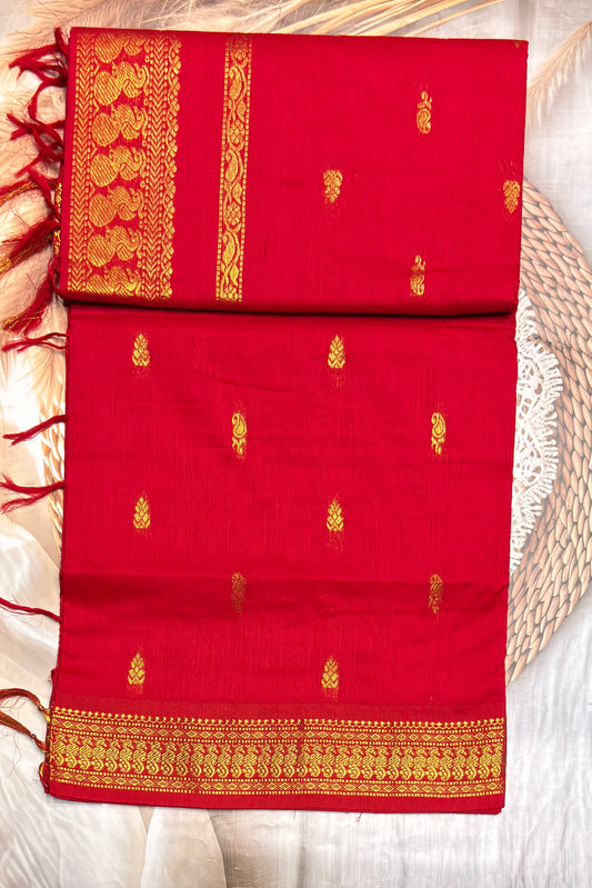 Kalyani Cotton Butta | Red |KCBU15