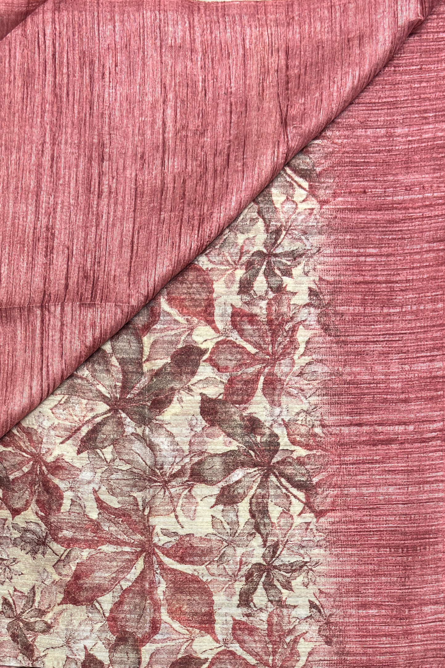 Jute Linen Saree | Onion with Cream | MBJL05